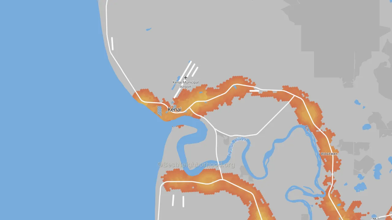 Bike Grade map of Kenai, AK