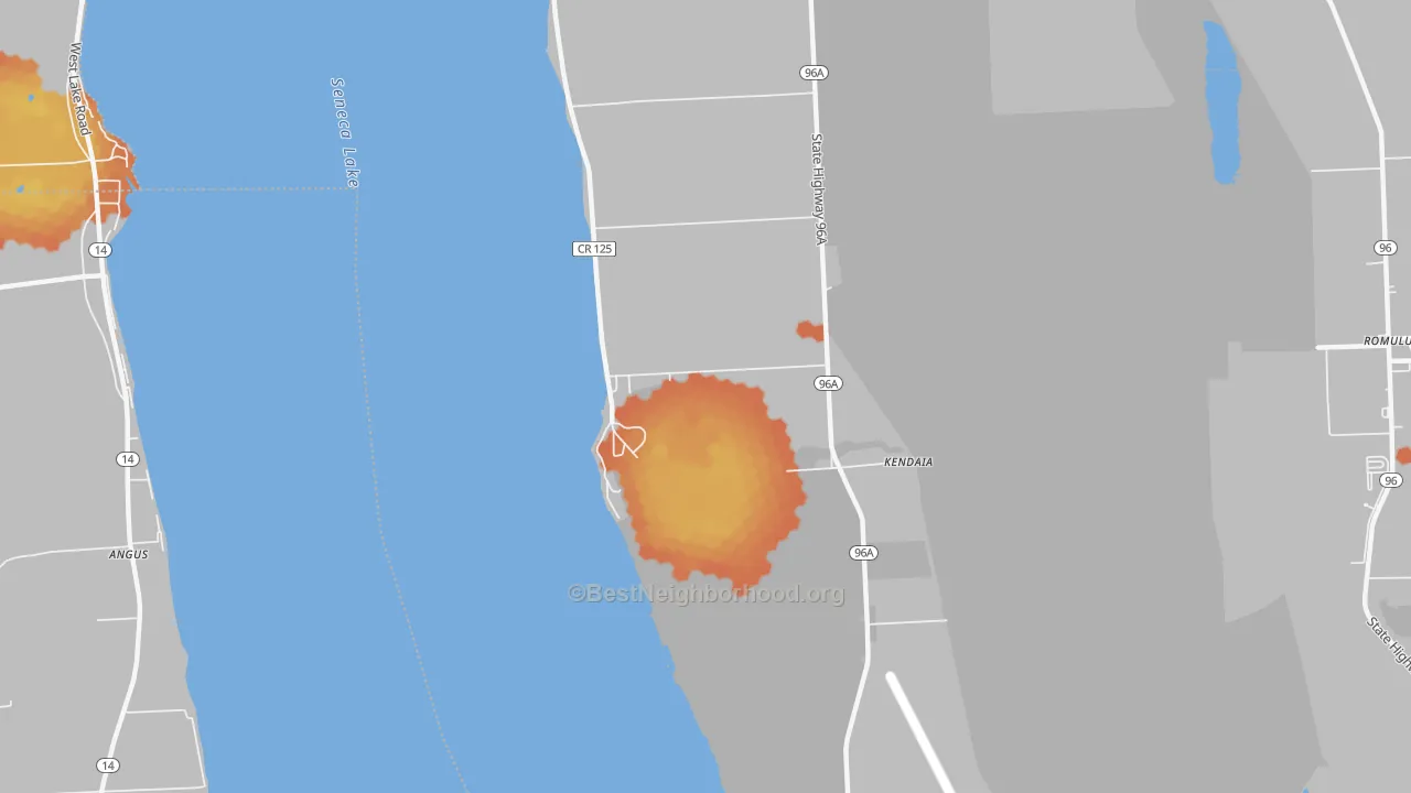 Bike Grade map of Kendaia, NY