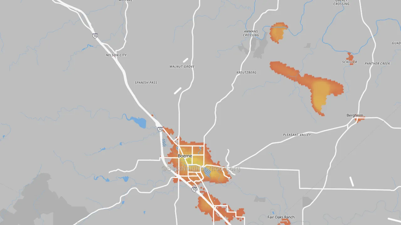 Bike Grade map of Kendall County, TX