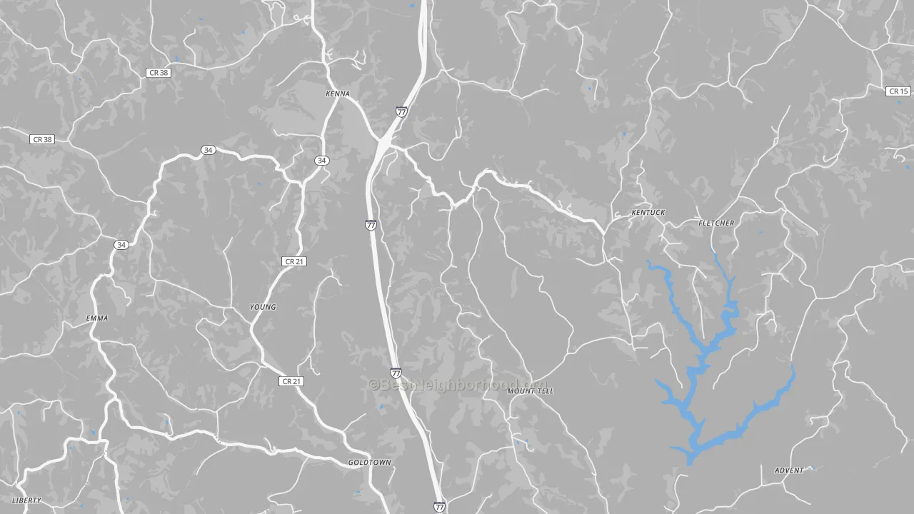 Bike Grade map of Kenna, WV