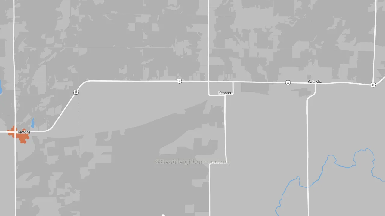 Bike Grade map of Kennan, WI