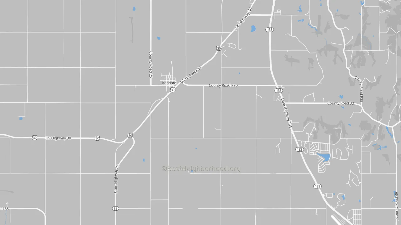Bike Grade map of Kennard, NE