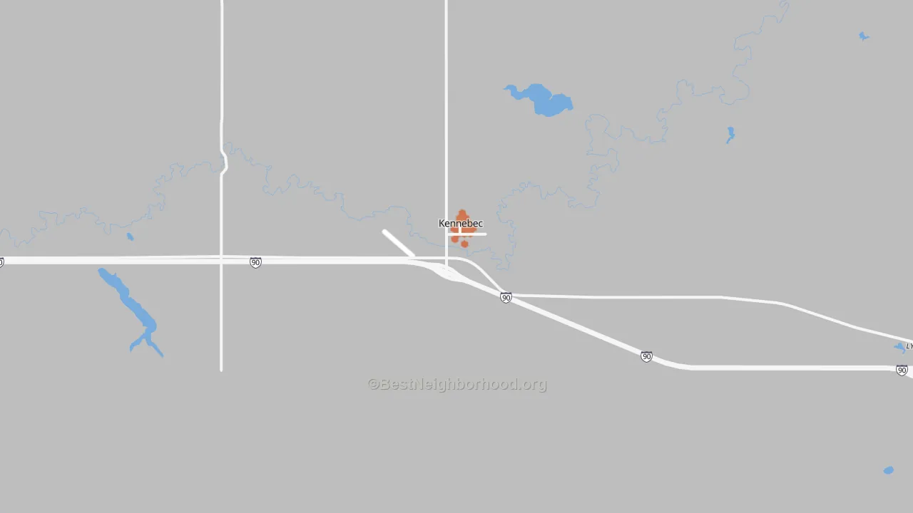 Bike Grade map of Kennebec, SD