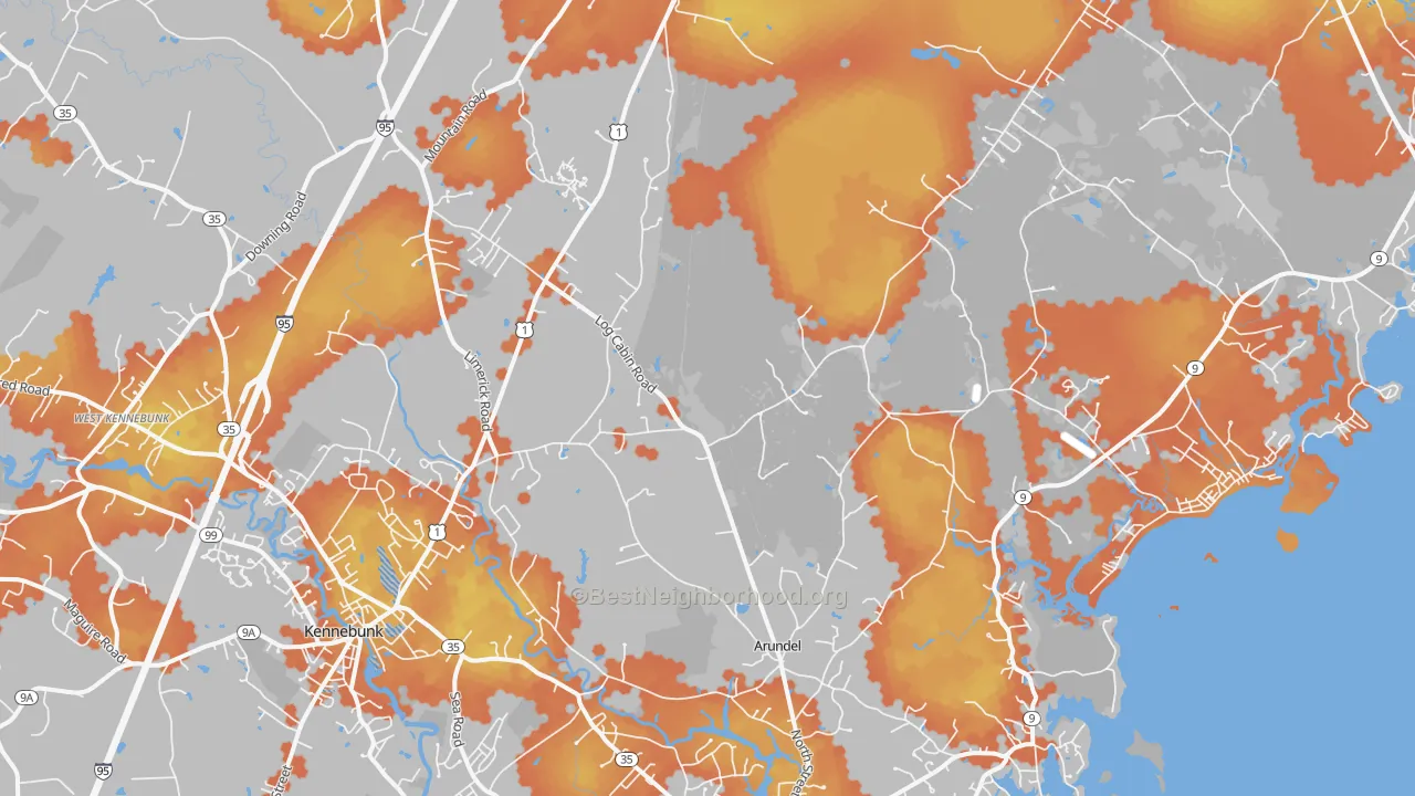 Bike Grade map of Kennebunkport, ME