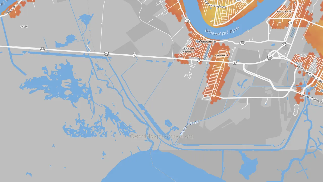 Bike Grade map of Kennedy Heights, LA