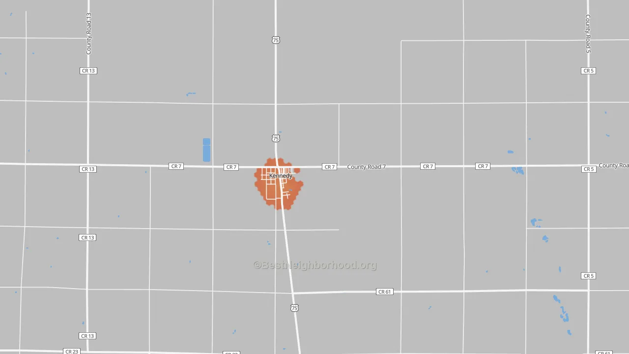 Bike Grade map of Kennedy, MN