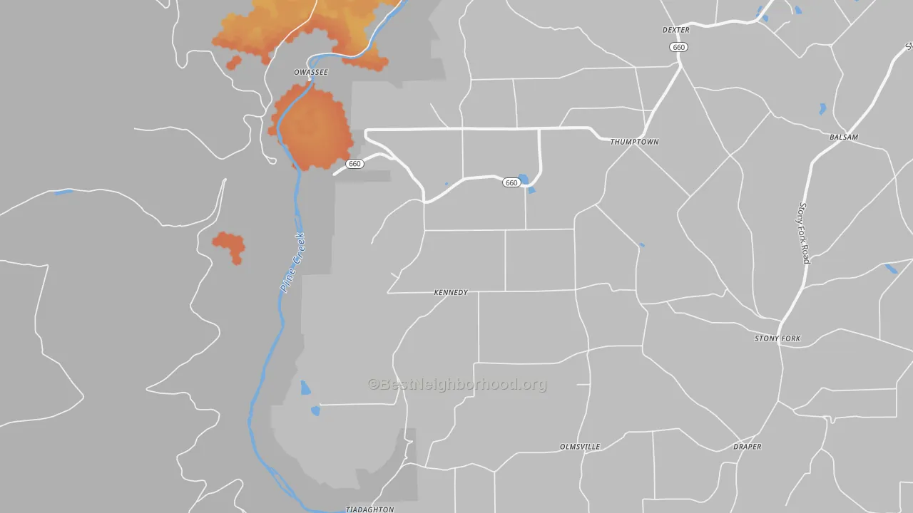 Bike Grade map of Kennedy, PA