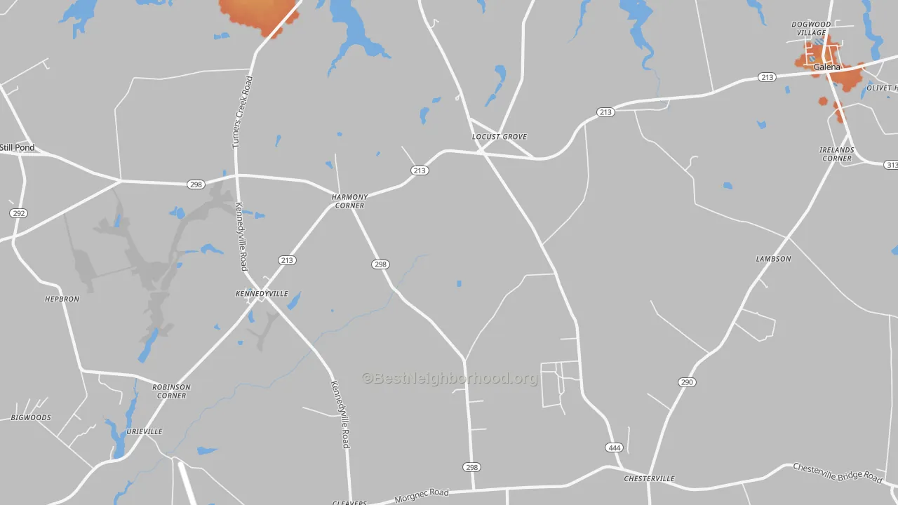 Bike Grade map of Kennedyville, MD