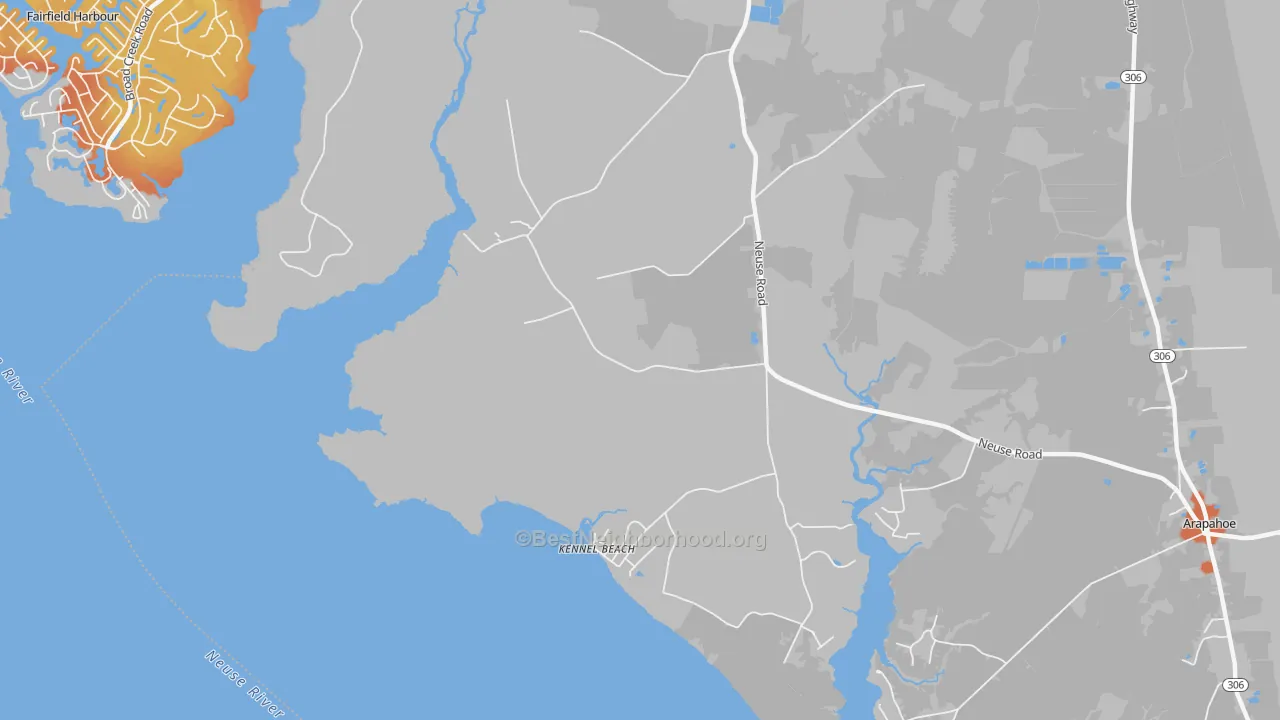 Bike Grade map of Kennel Beach, NC