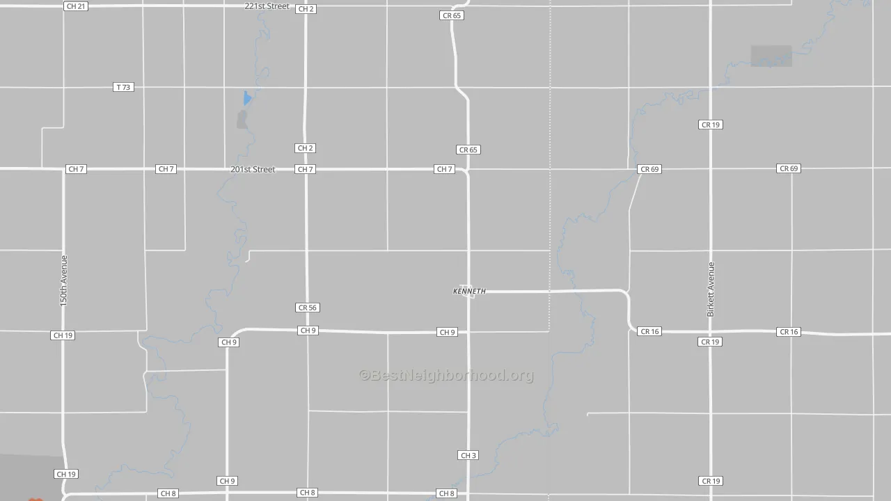 Bike Grade map of Kenneth, MN