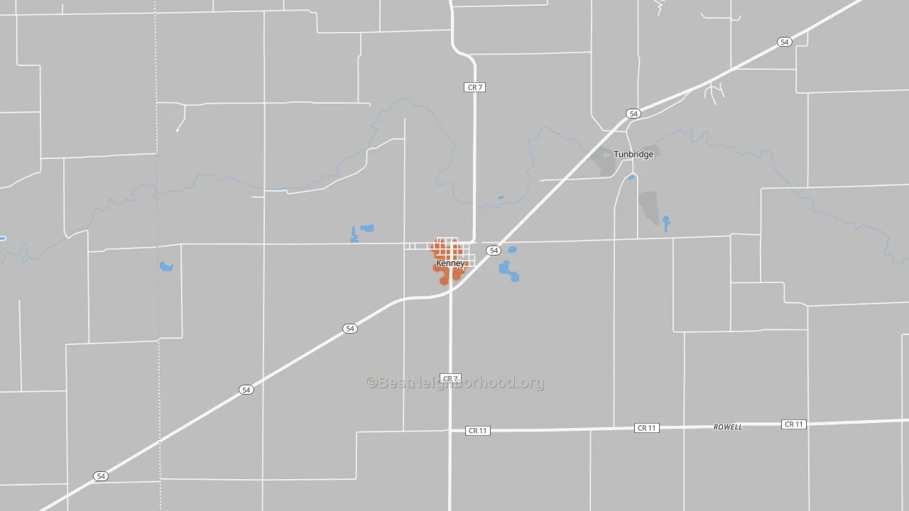 Bike Grade map of Kenney, IL