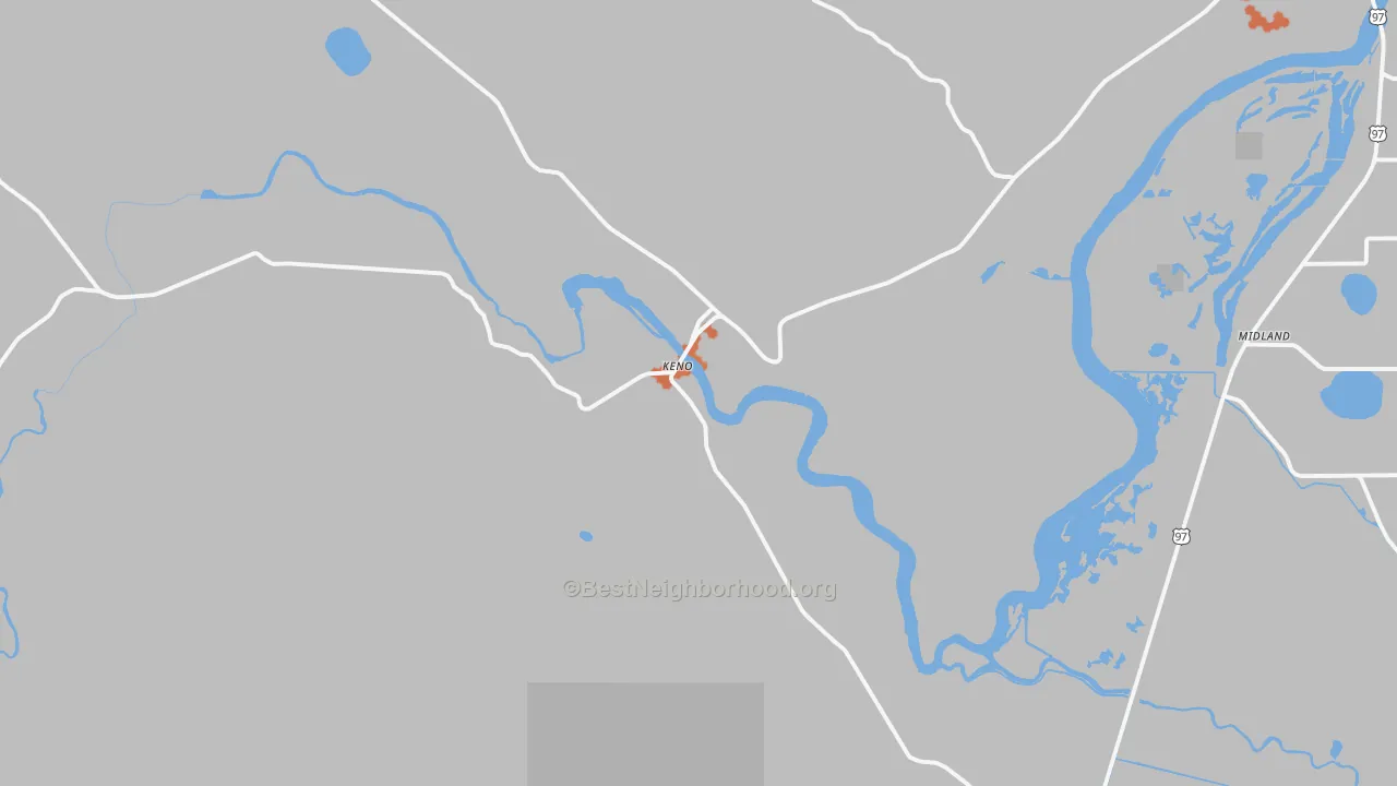 Bike Grade map of Keno, OR