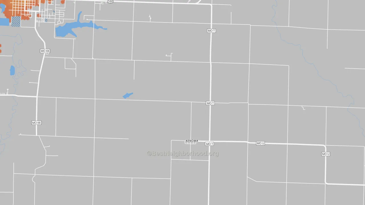 Bike Grade map of Kenoma, MO