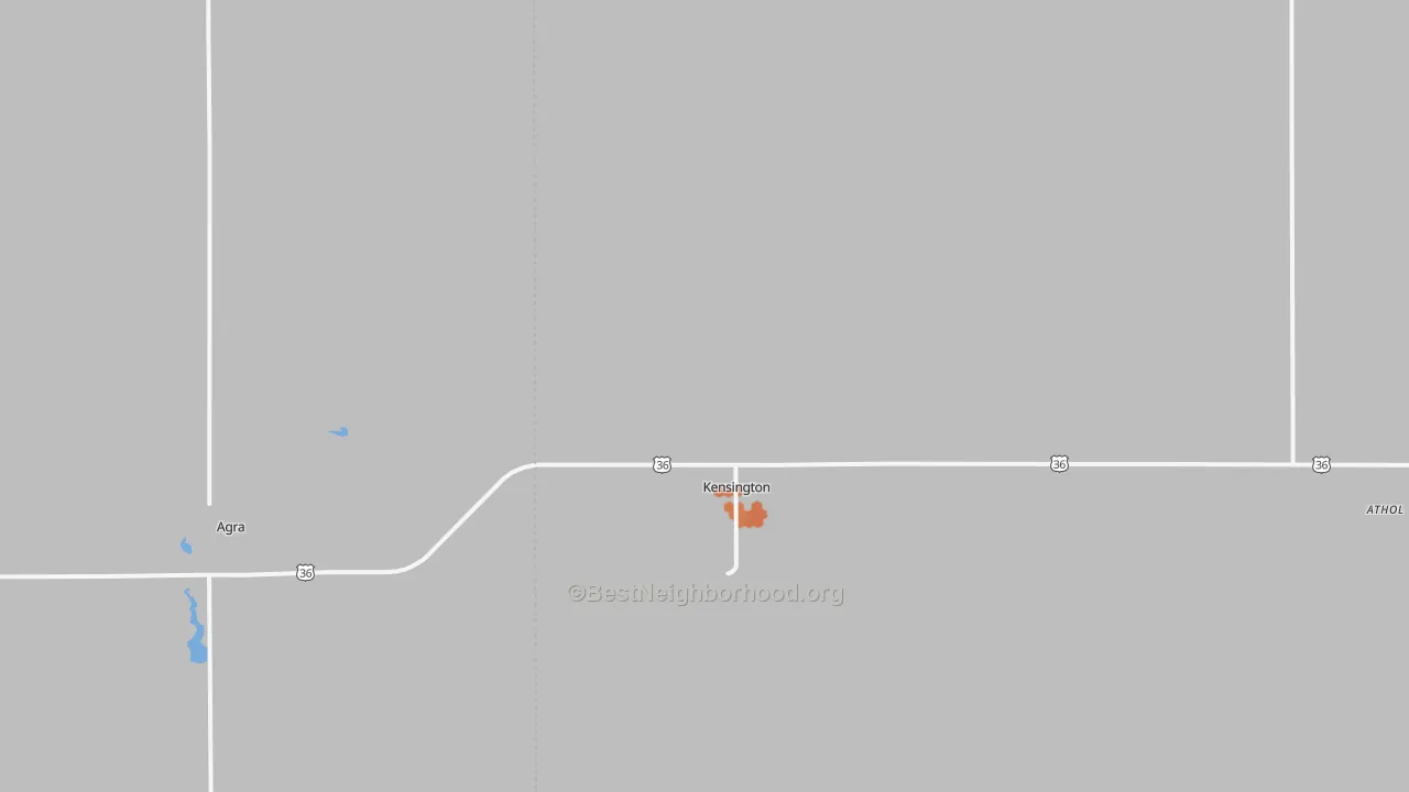 Bike Grade map of Kensington, KS
