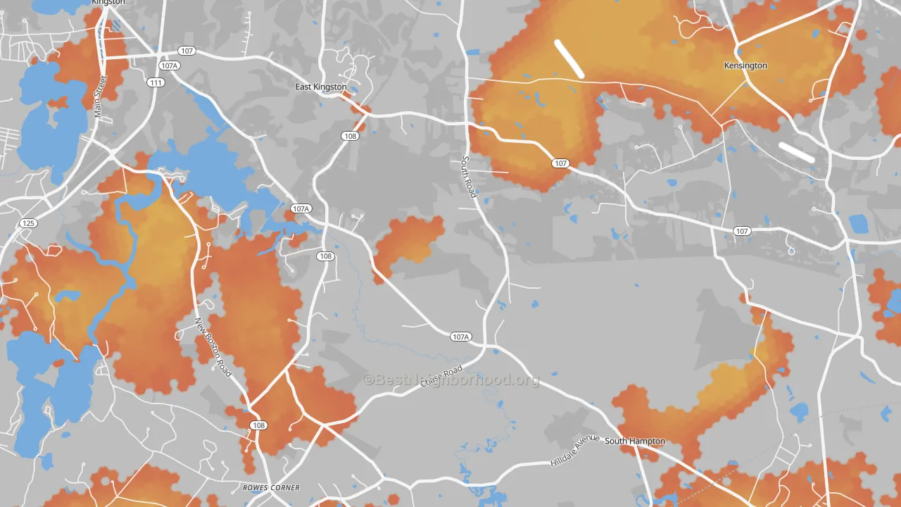 Bike Grade map of Kensington, NH
