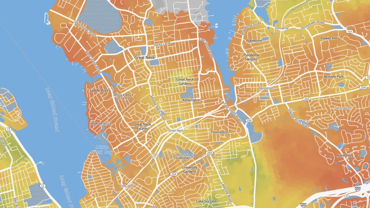 Bike Grade map of Kensington, NY