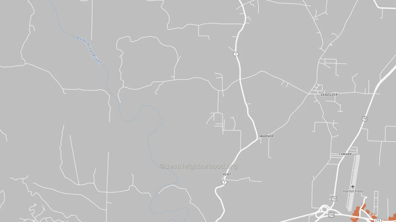 Bike Grade map of Kent, AR