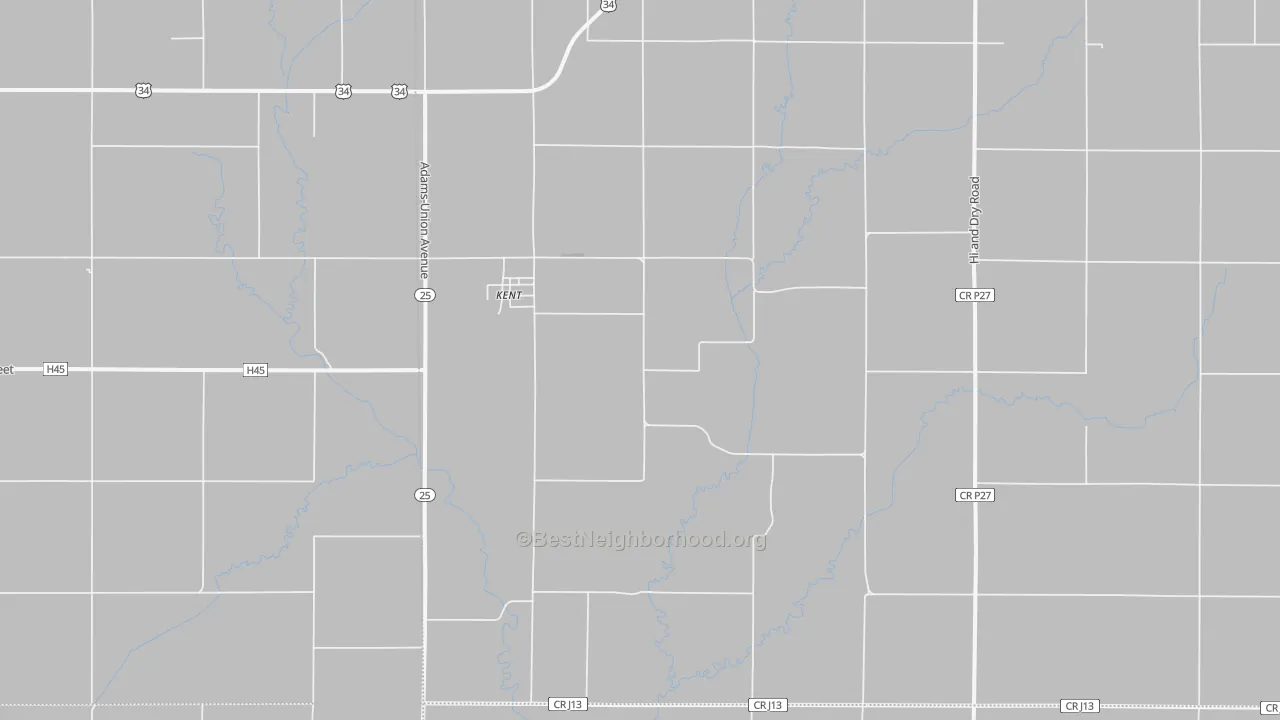 Bike Grade map of Kent, IA