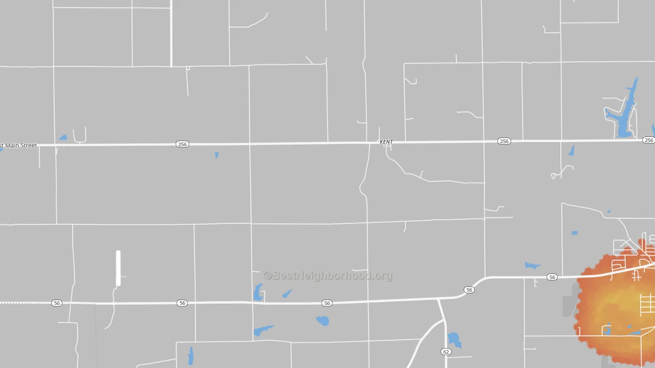 Bike Grade map of Kent, IN