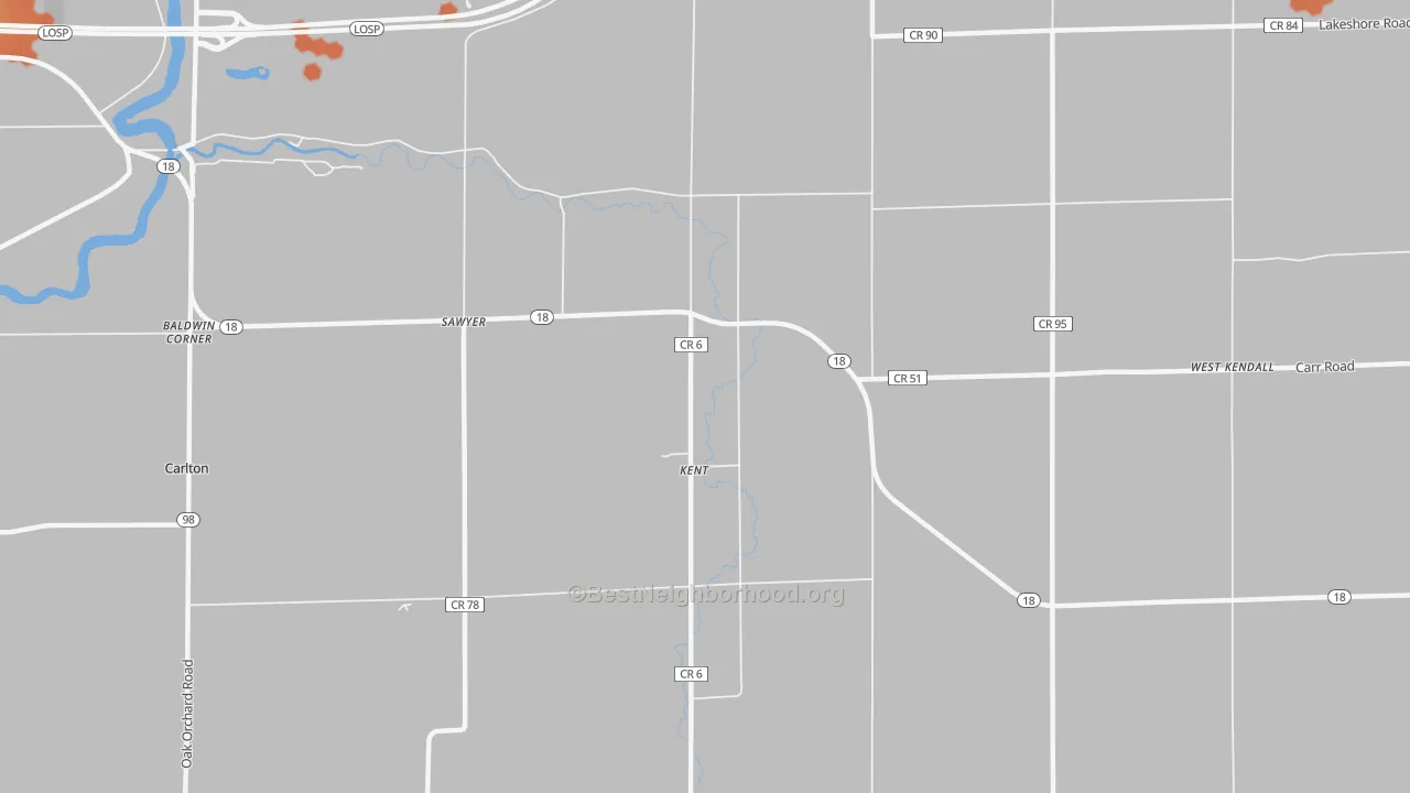 Bike Grade map of Kent, NY