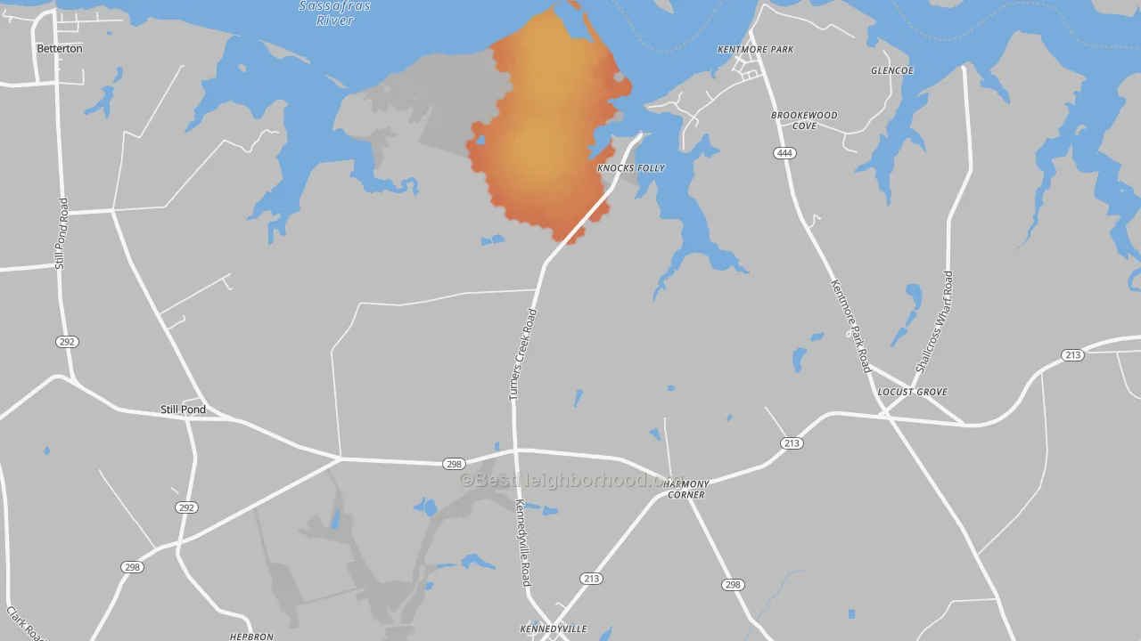 Bike Grade map of Kentmore Park, MD