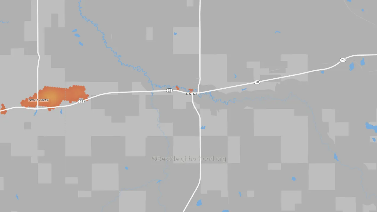Bike Grade map of Kenton, MI