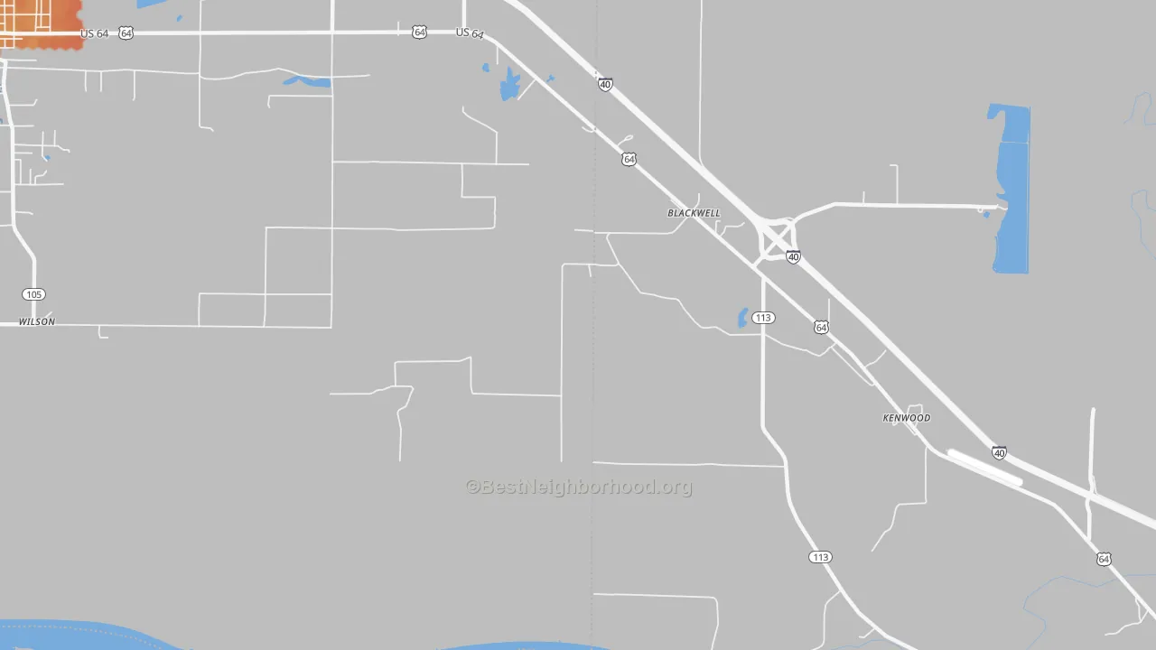 Bike Grade map of Kenwood, AR