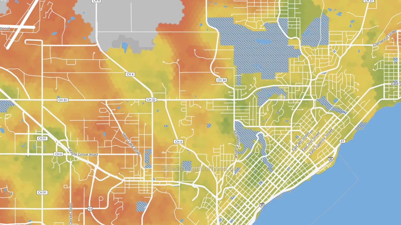 Bike Grade map of Kenwood-Duluth, Duluth, MN