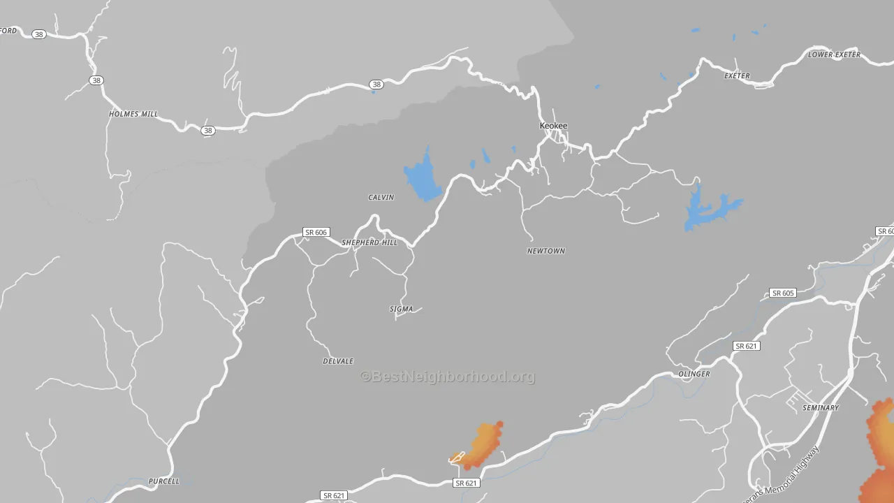 Bike Grade map of Keokee, VA