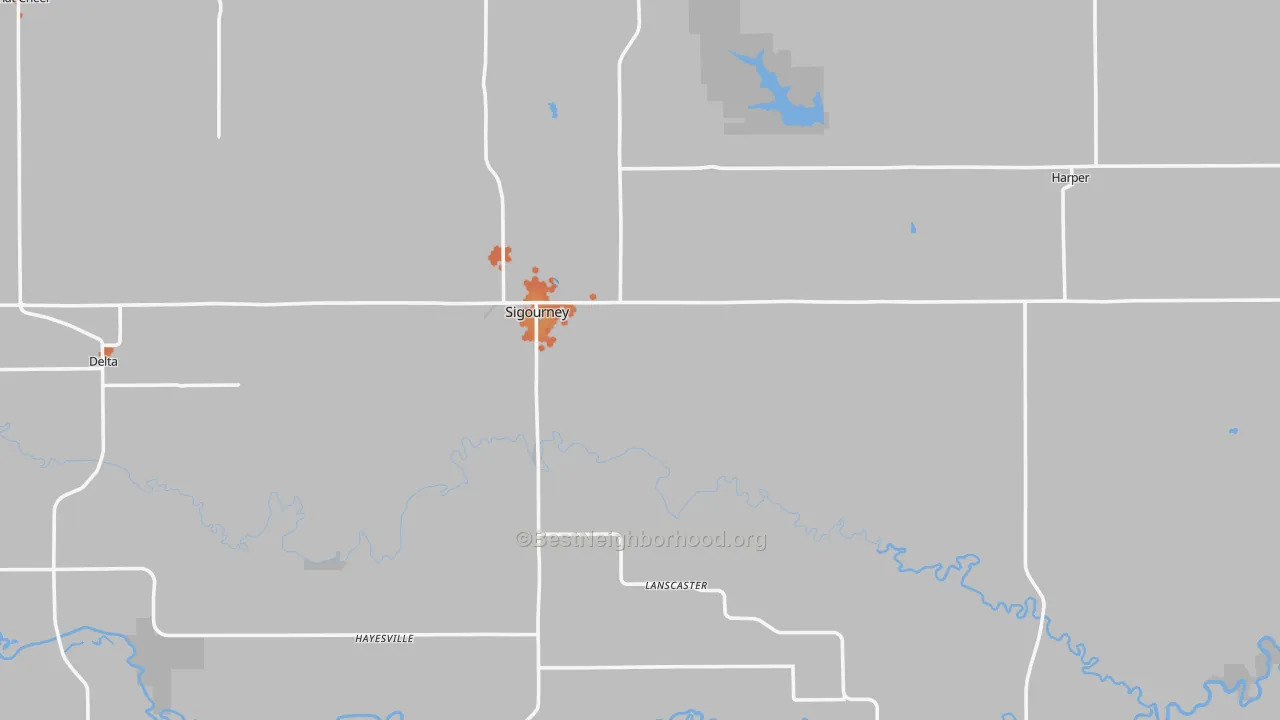 Bike Grade map of Keokuk County, IA