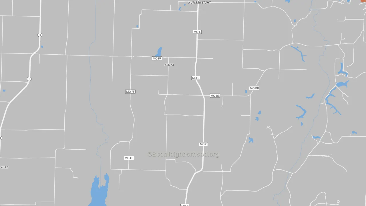 Bike Grade map of Keota, MO