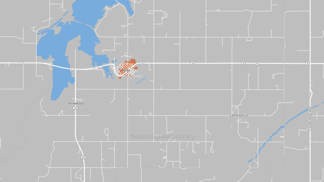 Bike Grade map of Keota, OK