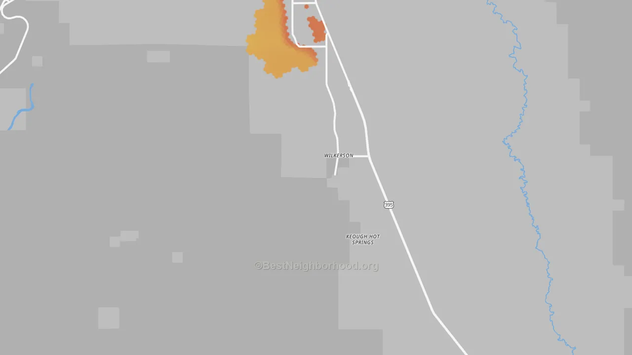 Bike Grade map of Keough Hot Springs, CA