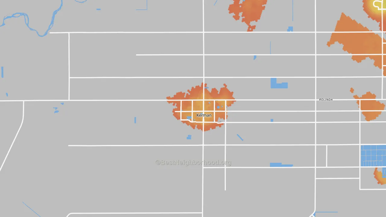 Bike Grade map of Kerman, CA