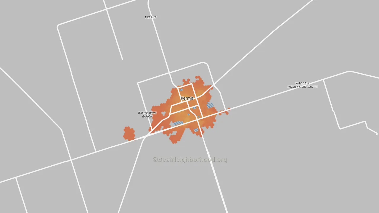 Bike Grade map of Kermit, TX