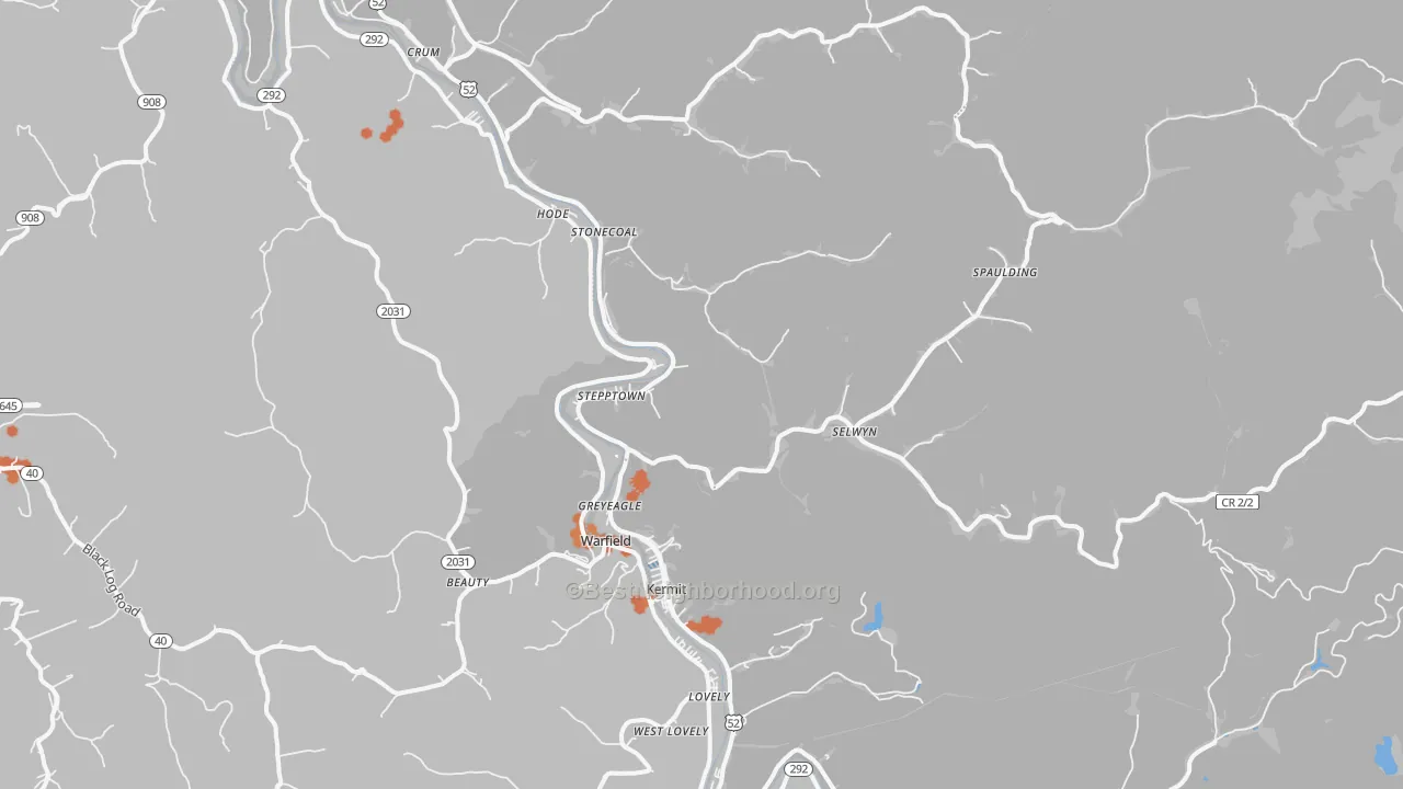 Bike Grade map of Kermit, WV