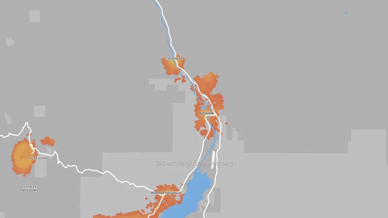 Bike Grade map of Kernville, CA