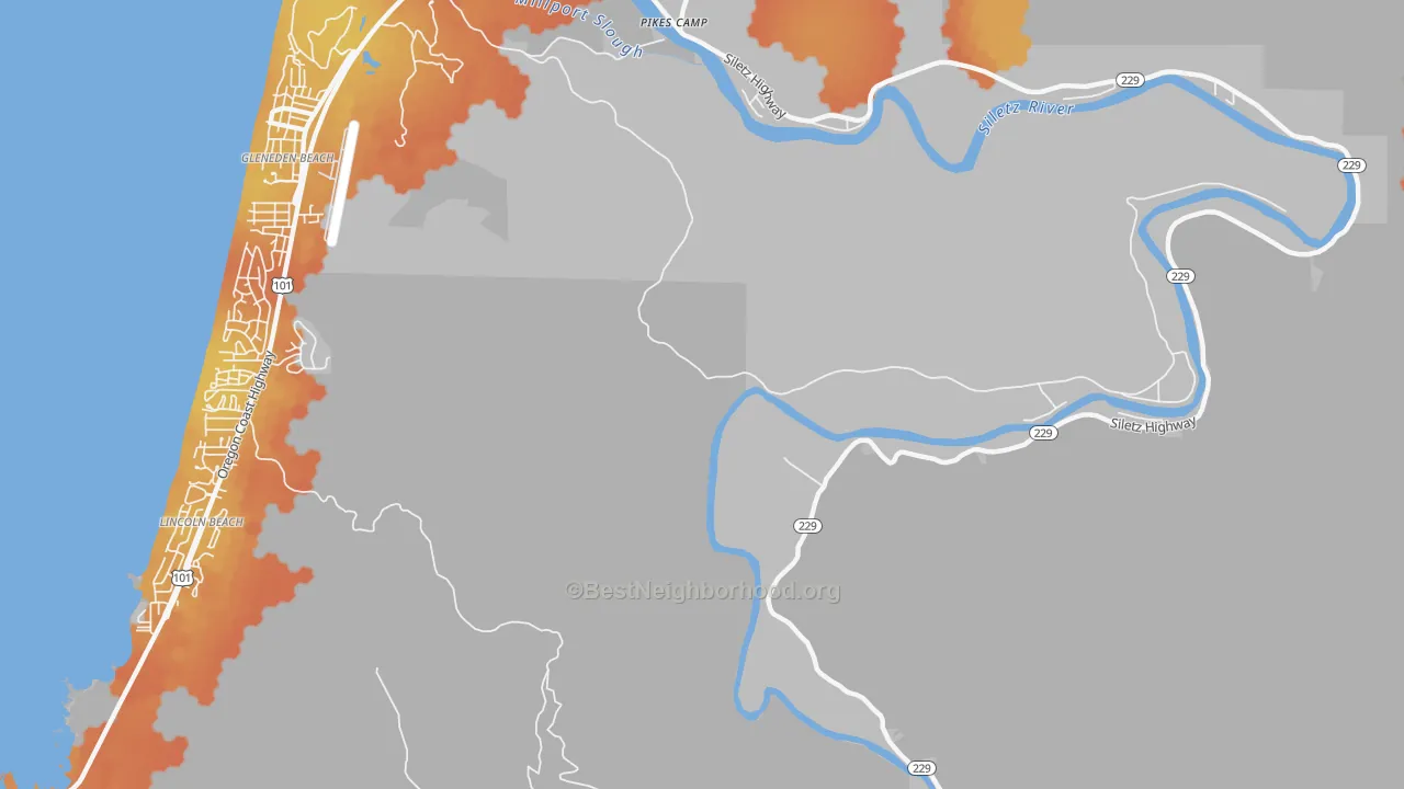 Bike Grade map of Kernville, OR