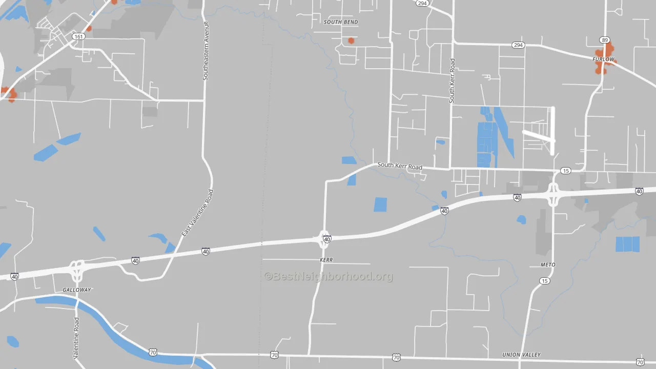 Bike Grade map of Kerr, AR