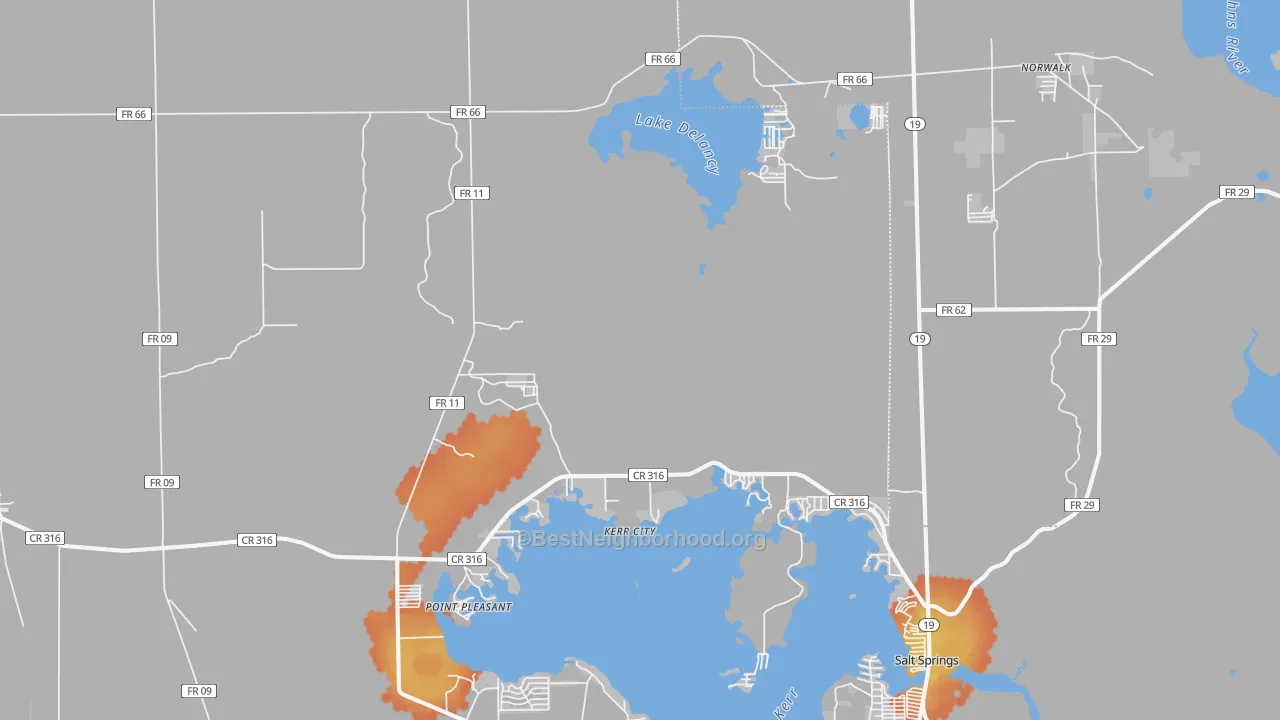 Bike Grade map of Kerr City, FL