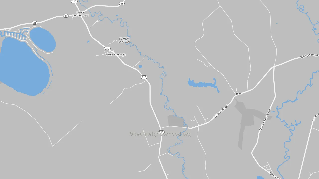 Bike Grade map of Kerr, NC