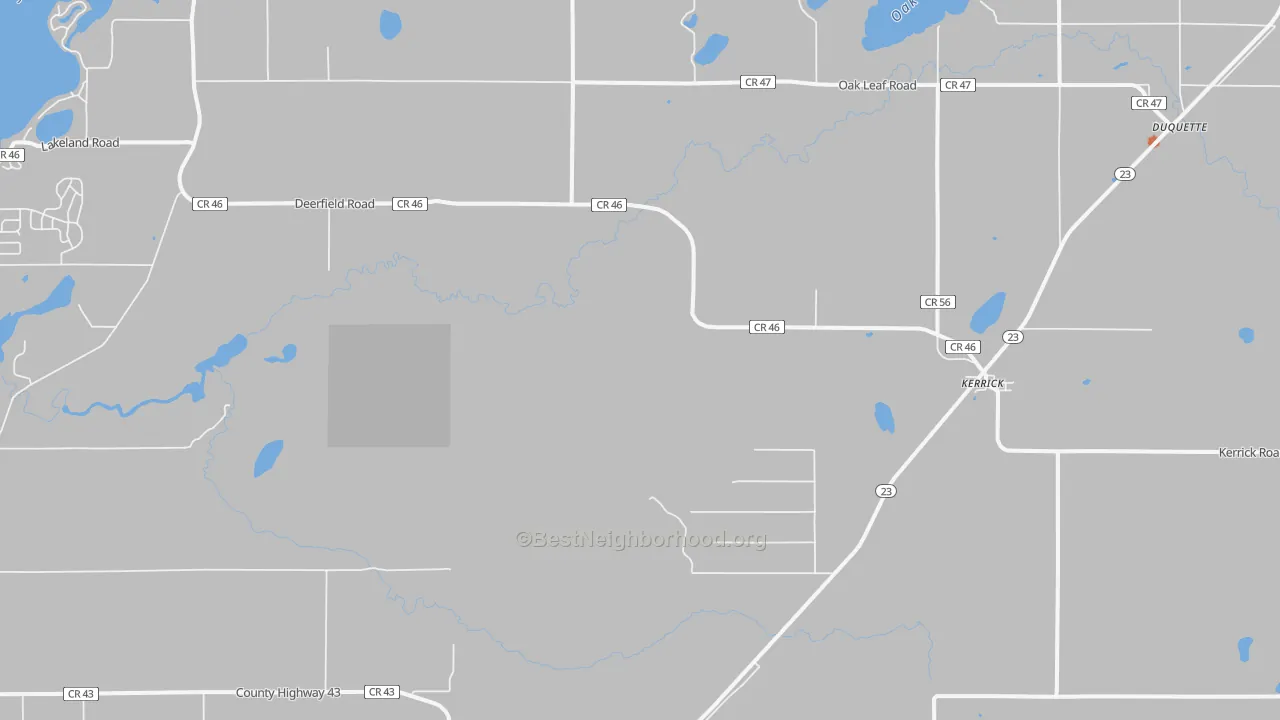 Bike Grade map of Kerrick, MN