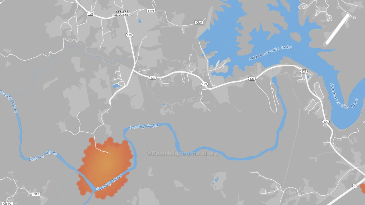 Bike Grade map of Keslers Cross Lanes, WV