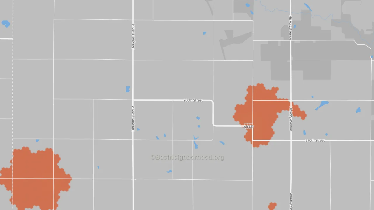 Bike Grade map of Kesley, IA