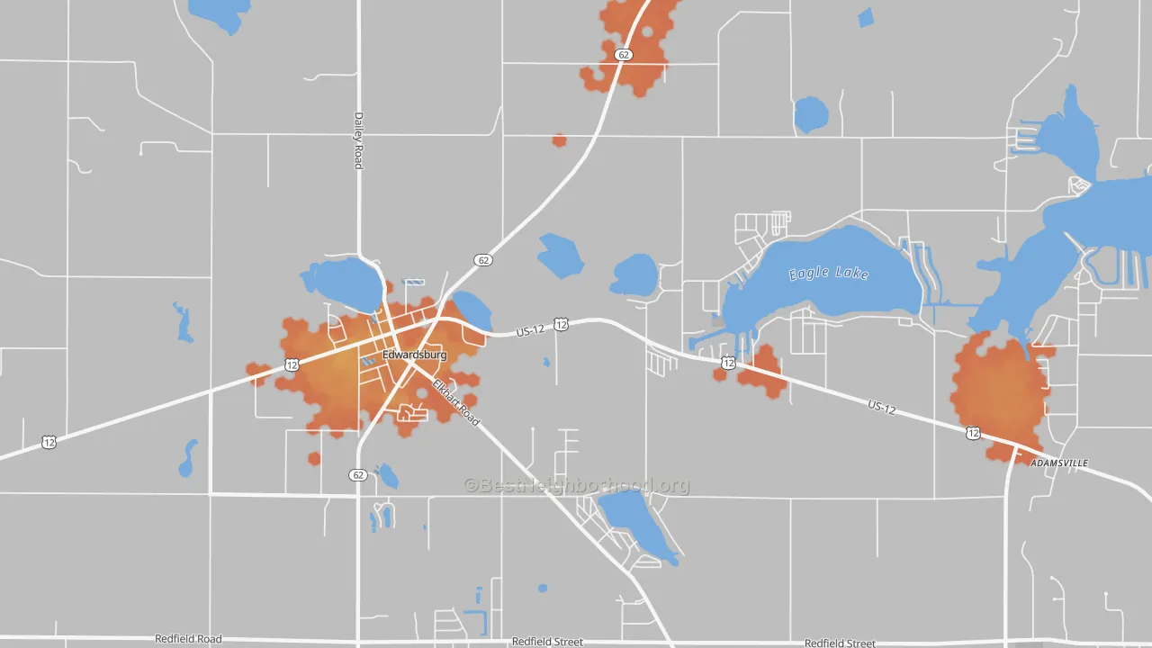 Bike Grade map of Kessington, MI