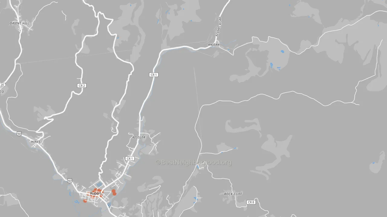 Bike Grade map of Kessler, WV