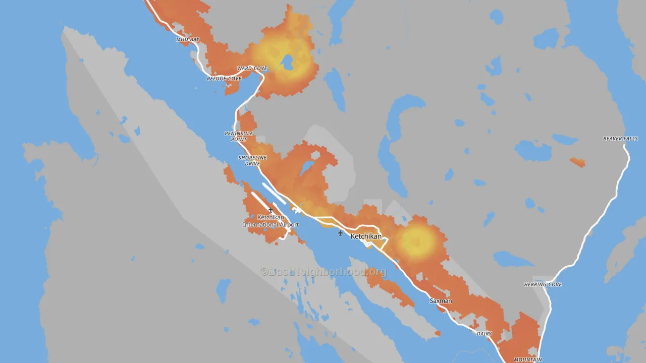 Bike Grade map of Ketchikan, AK
