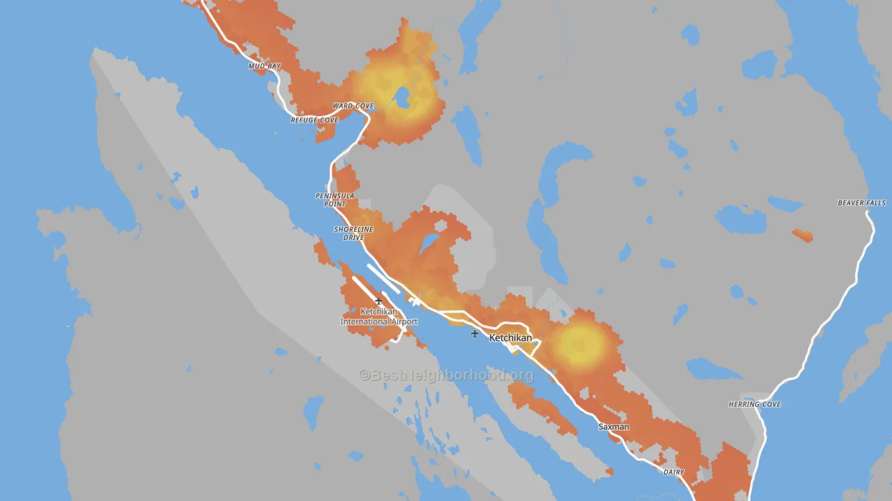 Bike Grade map of Ketchikan Gateway Borough, AK