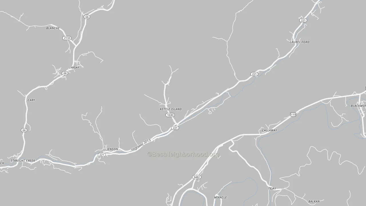 Bike Grade map of Kettle Island, KY