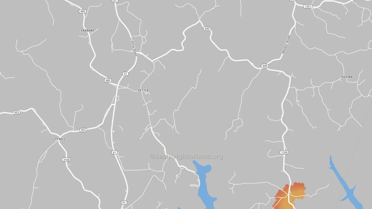 Bike Grade map of Kettle, KY